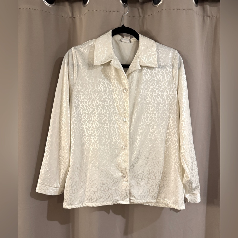 Haband Vintage Cream Button-Up Blouse